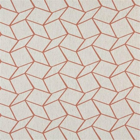 FINE-LINE 54 in. Wide Persimmon And Off White- Geometric Boxes- Designer Quality Upholstery Fabric FI2944325
